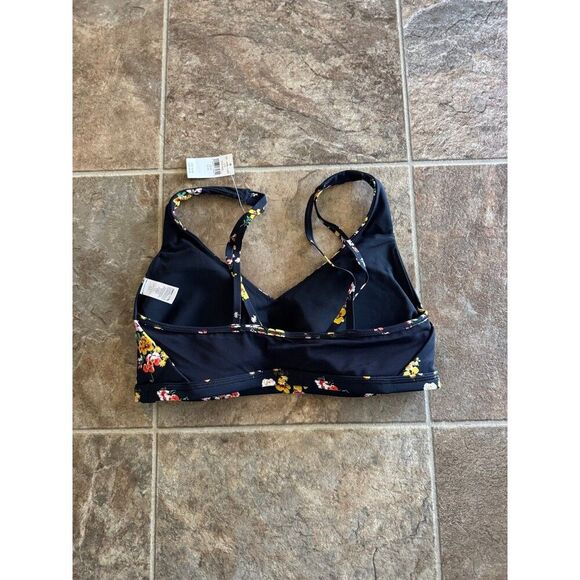 Offline By Aerie Goals Plunge Sports Bra True Black Floral Size Medium - Picture 6 of 8